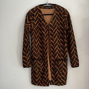 Smashed lemon Chevron Pattern Women's coat